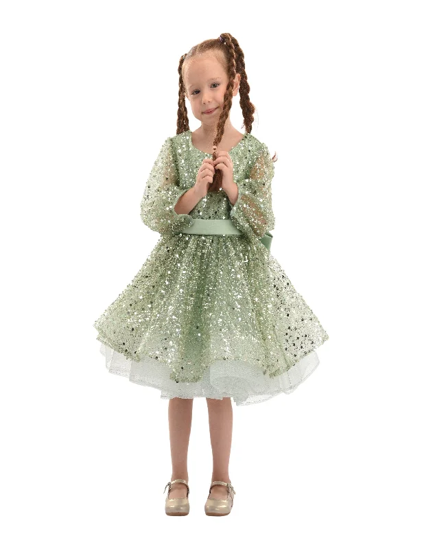 Green Pradera Glimmer Tulle Bow Dress Tulle Dress Sparkly