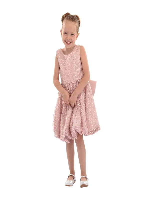 Pink Peach Ainsley Sequin Bow Dress Sequin Dress Allure