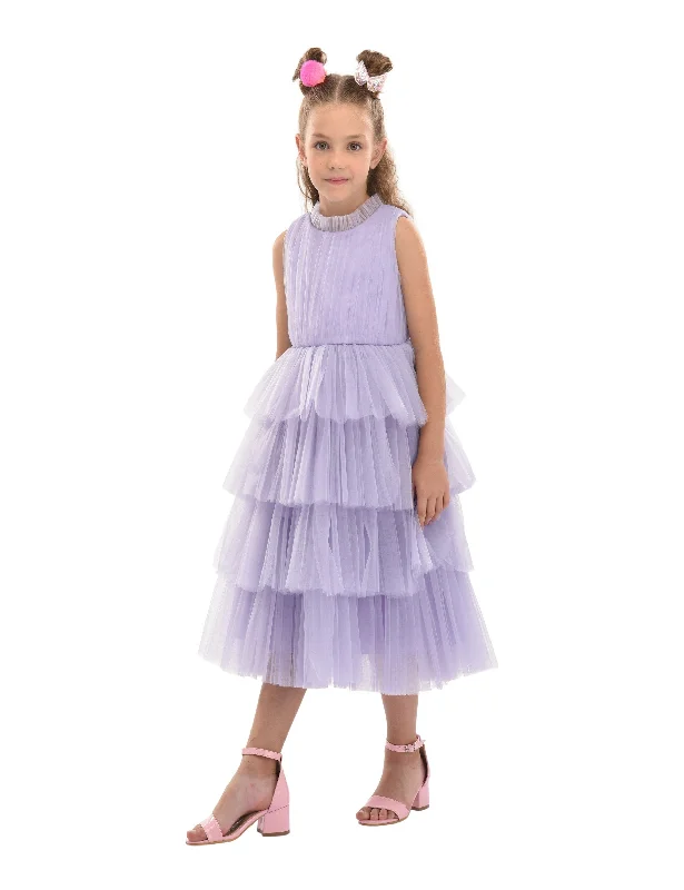 Purple Farvue Tiered Tulle Dress Tulle Dress Flare