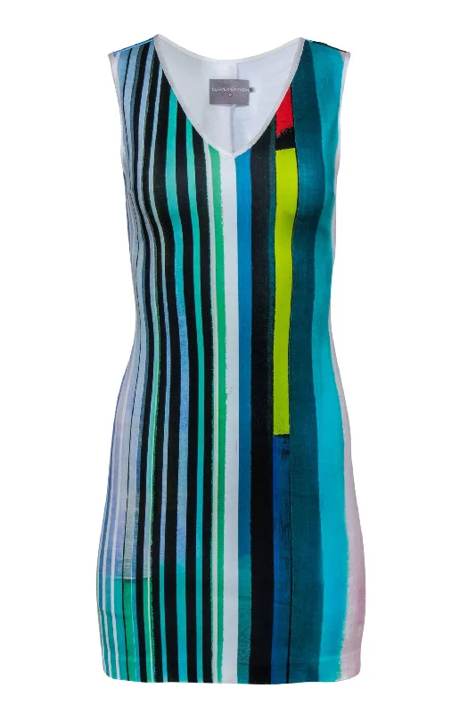 Clover Canyon - Multicolor Striped Sleeveless Bodycon Dress Sz XS Strappy Bodycon Dress