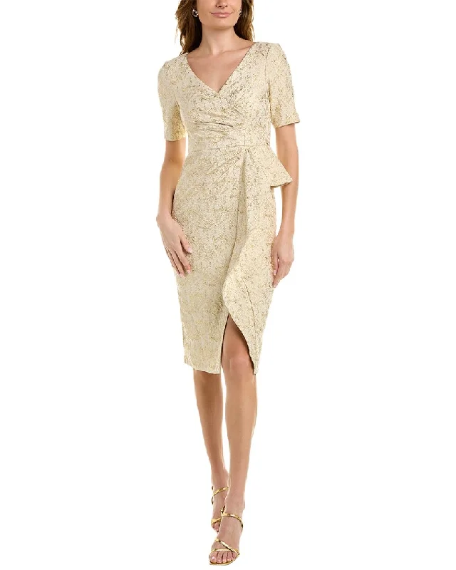 Aidan Mattox Jacquard Midi Dress Soft A-line Skirt