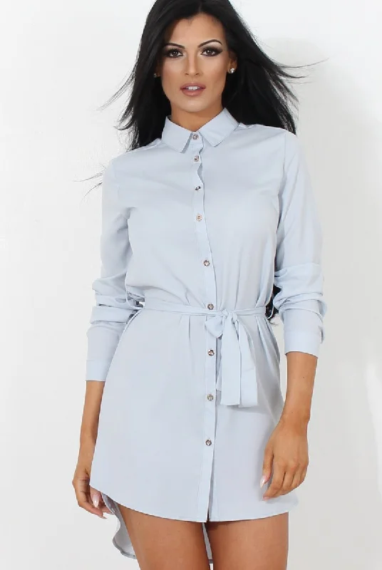 Archer Blue Shirt Dress Casual Button Shirt