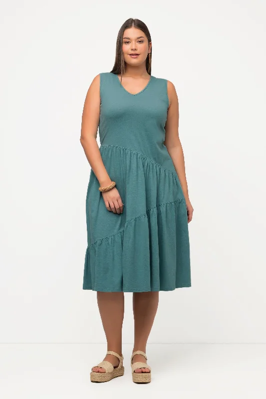 Green Sleeveless Midi Dress Black Midi Skirt